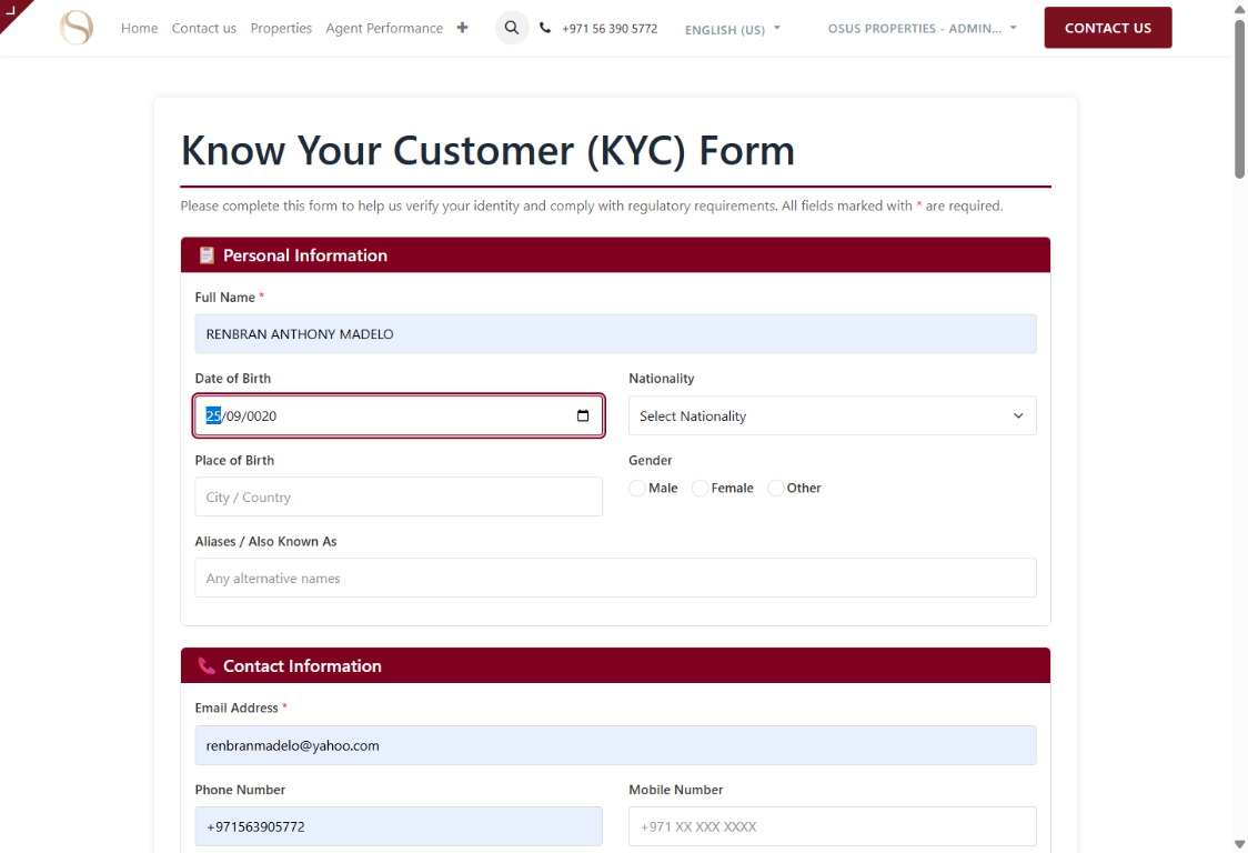 KYC screenshot