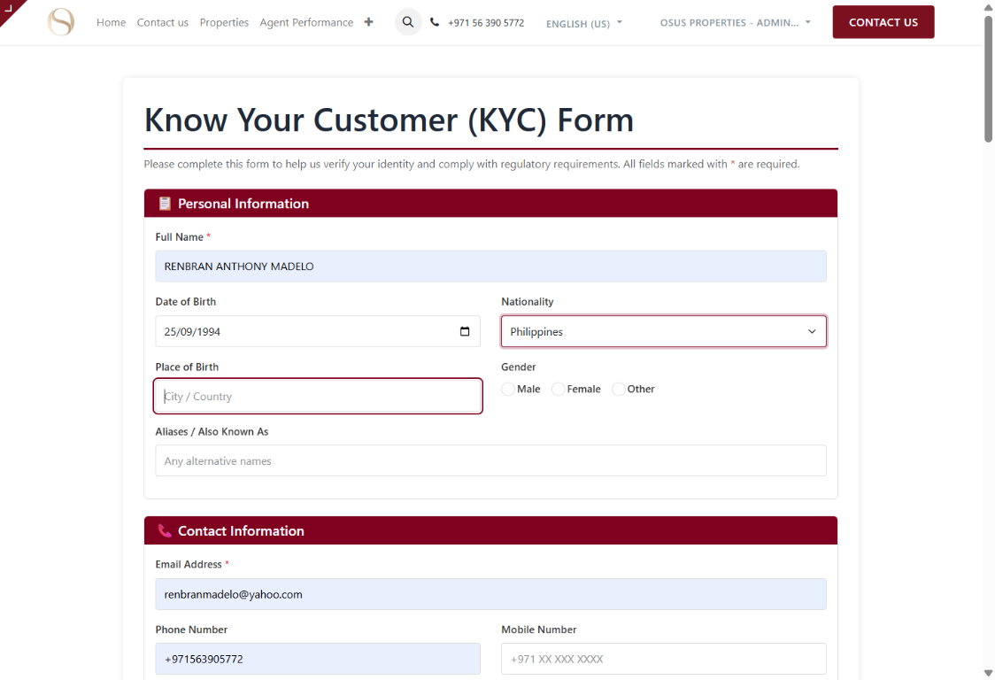 KYC screenshot